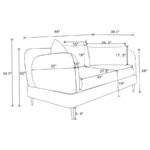 JADE CHENILLE UPHOLSTERED SCULPTED TRACK ARM LOVESEAT LATTE - Image 14