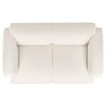 DORSET FABRIC UPHOLSTERED ROUND TRACK ARM LOVESEAT WHITE - Image 10