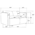DORSET FABRIC UPHOLSTERED ROUND TRACK ARM LOVESEAT WHITE - Image 12