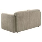 DORSET FABRIC UPHOLSTERED ROUND TRACK ARM LOVESEAT BROWN - Image 6