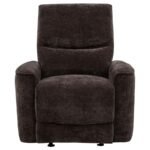 NAVARRO CHENILLE UPHOLSTERED GLIDER RECLINER DARK BROWN - Image 6