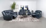 SLOANE UPHOLSTERED PADDED ARM RECLINER CHAIR BLUE - Image 10