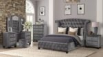 SOPHIA FULL 4 PC VANITY BEDROOM SET IN GRAY - Image 3