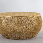 T3502-32 ROUND COFFEE TABLE GOLD